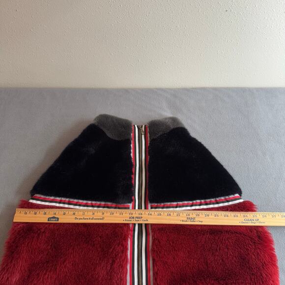 OF Handmade Alpaca Wool Blend Drop Shoulder Vest S Red Black Artsy Sustainable - Picture 14 of 15
